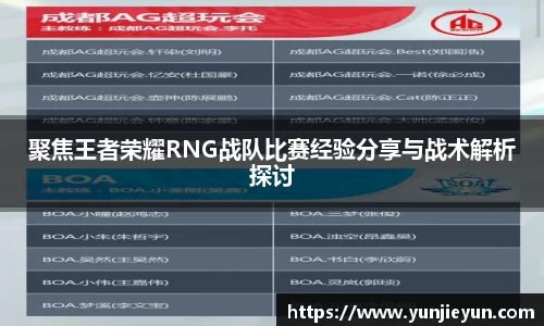聚焦王者荣耀RNG战队比赛经验分享与战术解析探讨