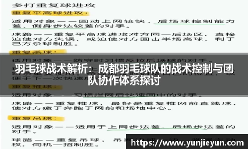 羽毛球战术解析：成都羽毛球队的战术控制与团队协作体系探讨