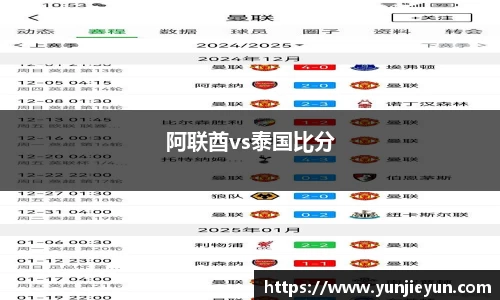 阿联酋vs泰国比分