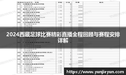2024西藏足球比赛精彩直播全程回顾与赛程安排详解