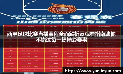 西甲足球比赛直播赛程全面解析及观看指南助你不错过每一场精彩赛事