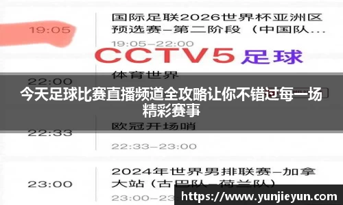 今天足球比赛直播频道全攻略让你不错过每一场精彩赛事