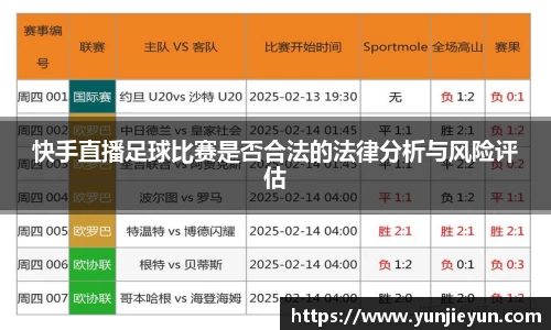 快手直播足球比赛是否合法的法律分析与风险评估