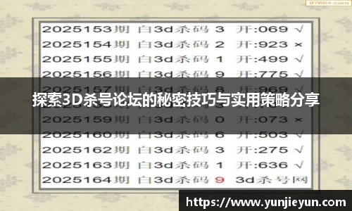 探索3D杀号论坛的秘密技巧与实用策略分享